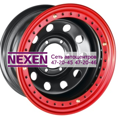 Off-Road Wheels 8x16/6x139,7 ET-19 D110 Тойота Ниссан черный с бедлоком (красный)