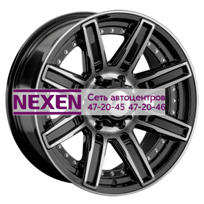 LS 9x18/6x139,7 ET20 D106,1 1353 BKF (конус, Колпак+лого)